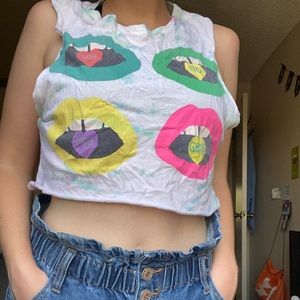 Tie dye lightweight crop top